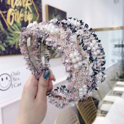 2020 Vintage Tassels Pearl Bezel Hair Bands For Women Hair Accessories Girls Hoop Hair Clips Hair Band opaska do wlosow headband