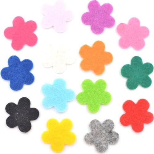 200Pcs 20mm Mixed Fabric Patches Flower Nonwoven Felt Appliques for Crafts Clothes Sewing DIY Scrapbooking Accessories K92