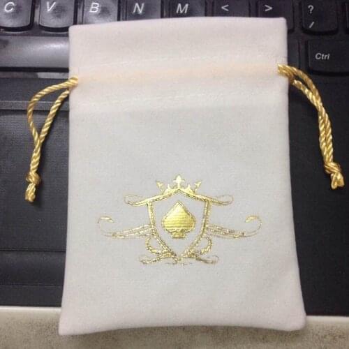 100pcs velvet drawstring jewelry basg 11*15cm velvet gift pouch with 1 color printing for gift jewelry storage and packaging