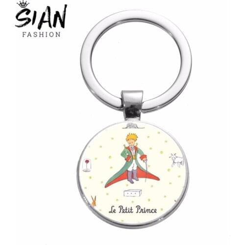 SIAN Classic Le Petit Prince Keychain Planet The Little Prince Fox Rose Fairy Tale Creative Pattern Pendant Keyring Kids Jewelry