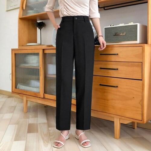 Formal Black Pants Women Office Lady Style Work Wear Summer Thin High Quality Trousers Chiffon Pant Female Business Design