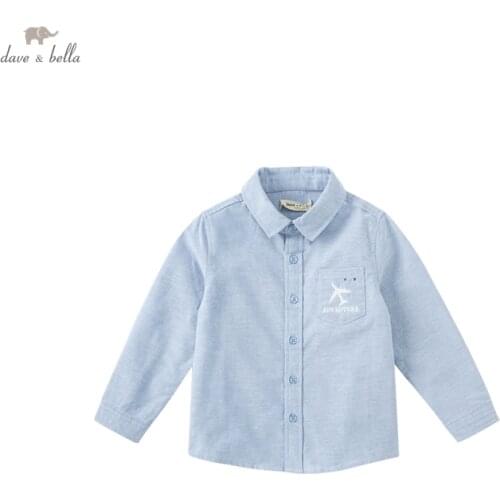 DKY18596 dave bella autumn 5Y-13Y kids clothes children fashion letter T-shirt boys high quality fashion tees