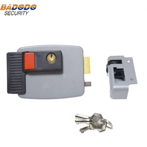 DC12V Electric lock with brass cylinder 5 mechanical key for home access control intercom