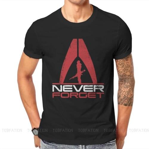 Mass Effect Game Never Forget Tshirt New Arrival Graphic Men Classic Alternative Summer Men Short Sleeve Cotton Harajuku T Shirt