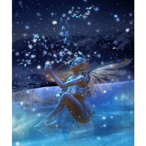 GLymg Angel Morning Snowflake 5d Diamond Embroidery Craft Painting DIY Diamond Embroidery Diamond Art Wall Decor