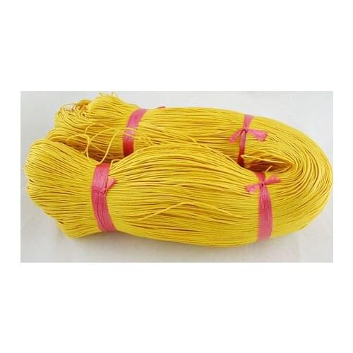 Cotton Wax Cord, Yellow, 1mm in diameter, about 430m/bundle