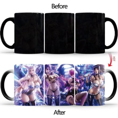 Sexy goddess Coffee Mug Anime Milk Tea Heat Sensitive Mug Changing Color Magic Mug Best Gift for Your Friends BSKT-062
