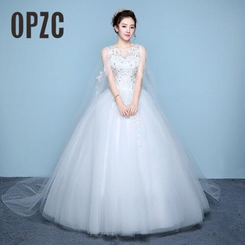 Low Price Lace Sexy Boat Neck And Very Beautiful with long Shawl Ball Gown Wedding Dresses Vestidos De Noiva Robe De Mariage