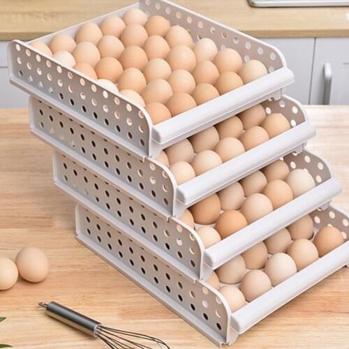 Kitchen Egg Storage Tray Plastic Stackable Egg Storage Holder Portable 4-Layered Egg Organizer For Picnic Camping Kitchen Tool
