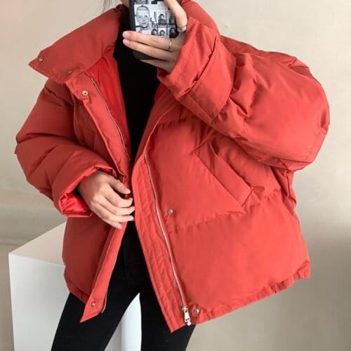 Winter womens cotton-padded jacket, cotton-padded jacket, womens short stand-up collar Korean style coat