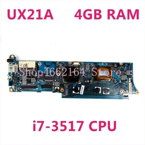 UX21A i7-3517CPU 4GB RAM motherboard For ASUS UX21A UX21 Laptop mainboard Tested free shipping