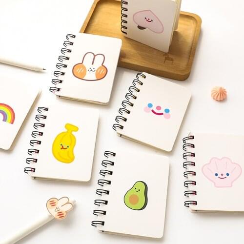 A7 Adorable Cute Avocado Rollover Mini Portable Coil Notepad Diary Book Exercise Book Escolar Papelaria School Office Supplies