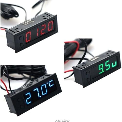 DIY Multifunction High-precision clock inside and outside Car temperature Battery voltage Monitor Panel Meter DC 12v
