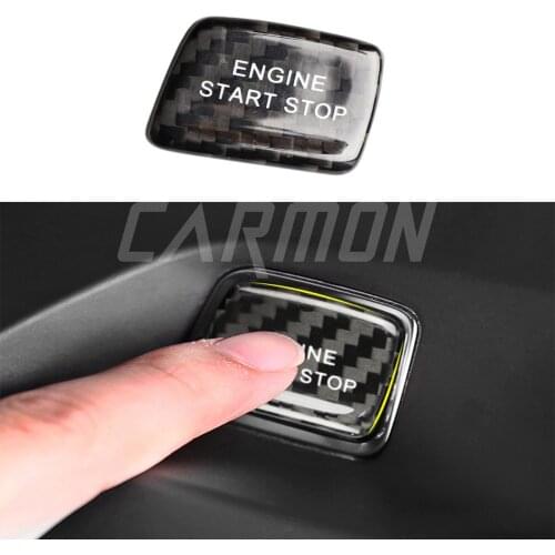 1 piece car Carbon Fiber Sticker on Engine Start Stop Button Cover Sticker for Camaro 2016 2017 2018 2019