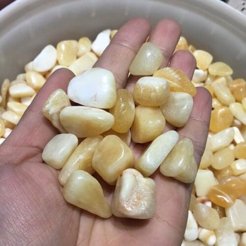 Natural Gemstones crystal Polished Yellow jade tumbled stones