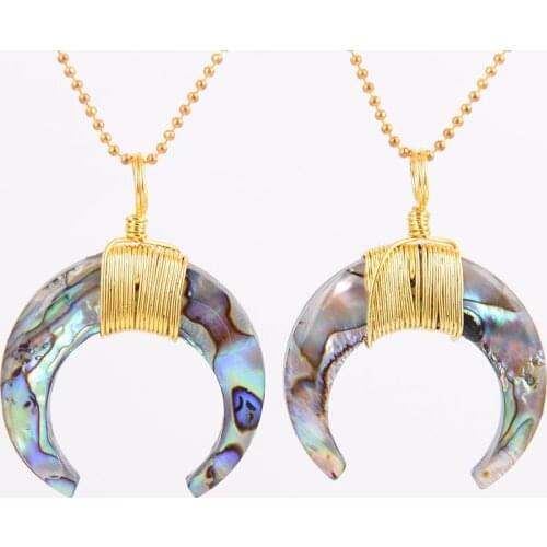Natural CORNU RHINOCERI of Pearl Shell Necklaces Pendants Vintage Colorful Shells for Gold Bohemia Statement Necklace Jewelry