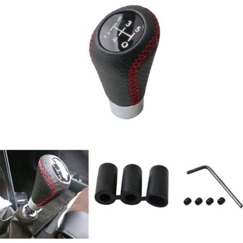 NEW-Gear Knob Shift Heads 5 Speed Leather Car Stick Shifter Knobs Universal for Most Manual Vehicles