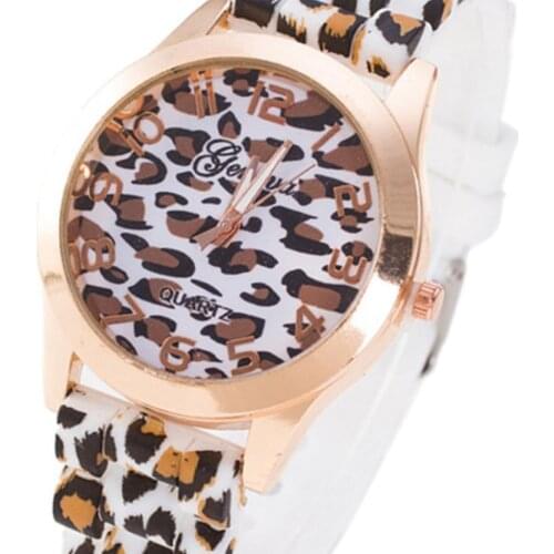 2021 New Fashion Women Watches Leopard Print Silicone Watch Jelly Analog Girl Wristwatch Geneva Dress Luxury Watch