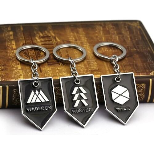 New Game Tag Pendants Keychain Hunter Titan Warlock LOGO Pattern Charm Gift Chaveiro Keyrings Accessory