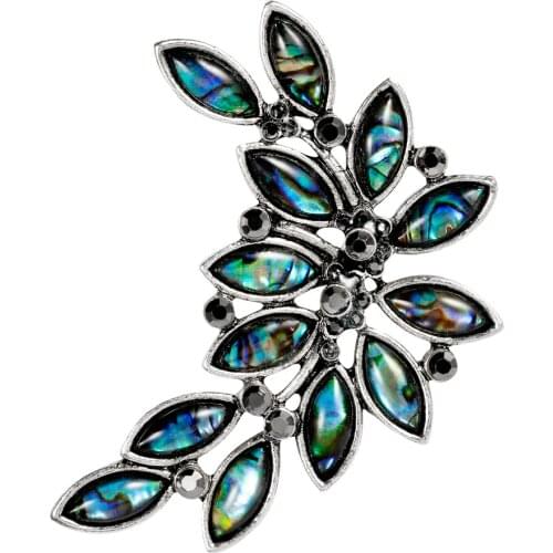 New style jewelry natural blue shell crystal brooch pins wholesale