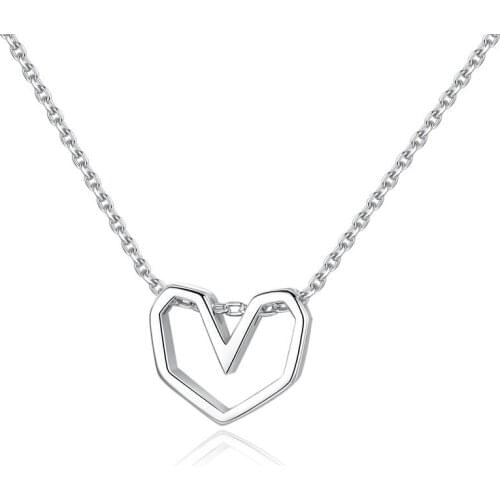 New Arrivals 925 Sterling Silver Heart Necklaces & Pendants For Women Hot Fashion sterling-silver-jewelry