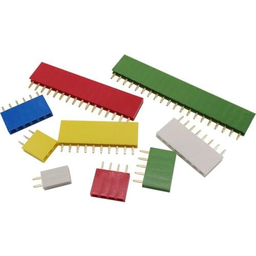 100Pcs 2.54mm Single Row Female Jack PCB Board Pin Header Connectors Strip PinHeader 2/3/4/5/6/8/10/16/40 Pin Socket For Arduino