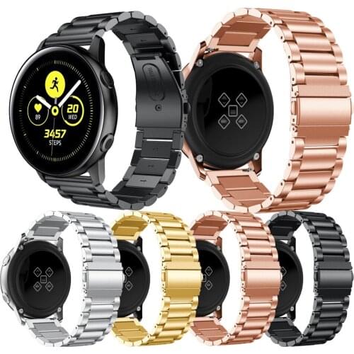20mm 22mm Luxury Stainless Steel Strap For Samsung Galaxy watch Active 42mm 46mm Stainless bracelet Watchband metal wrist belt