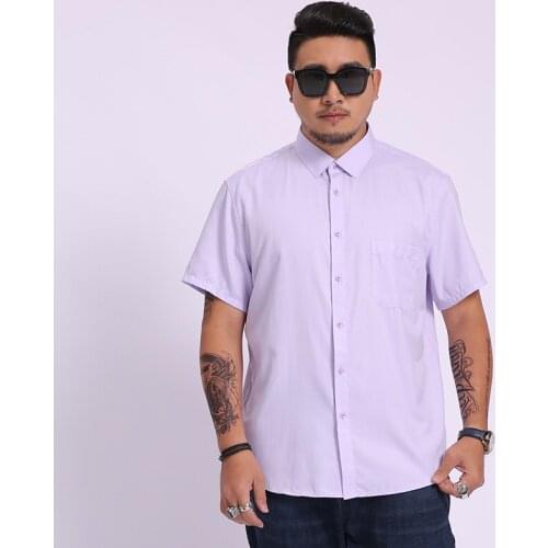 2020 New 8XL 7XL 6XL Summer new men short-sleeved shirts business casual mens large size print Business Casual work clothes