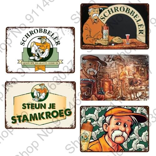 Schrobbeler Metal Plaque Sign Bar Home Wall Decor Signs Retro Metal Poster Tin Sign Man Cave Pub Kitchen Plates