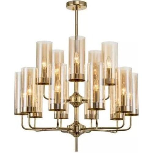 Modern Blue Glass Cognac lamp shades Chandelier Europe Style Chandelier lighting for living room Lofte bedroom home Decor