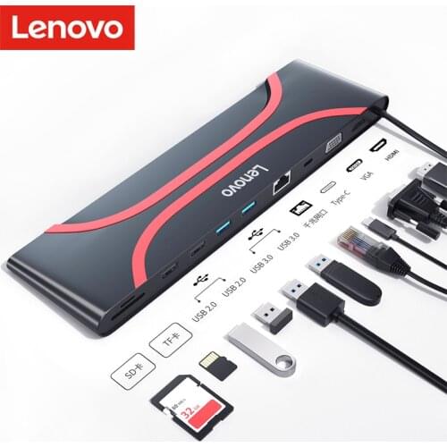 Lenovo USB Type C HUB to HDMI RJ45 card reader Lan Multi USB 3.0 PD Adapter USB C HUB For computer tablet PC Dock Splitter