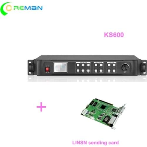 Video processor KS600 +1pcs sending card TS802 P2 P1.56 indoor full color led screen front access led screen p4p8p10