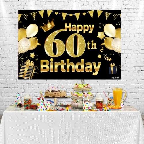 Sensfun Golden Glitter Adult Birthday Party Photography Backdrop 18th, 30th, 50th, 60th Background Vinyl Booth Props Photocall
