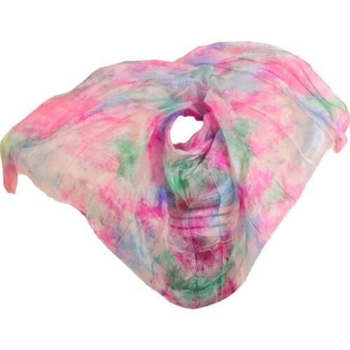 100% Real Chinese Silk Veil Shawl Women Scarf Costume Accessory Belly Dance Pure Natural Veil Customized Handmade Dyed Silk Veil