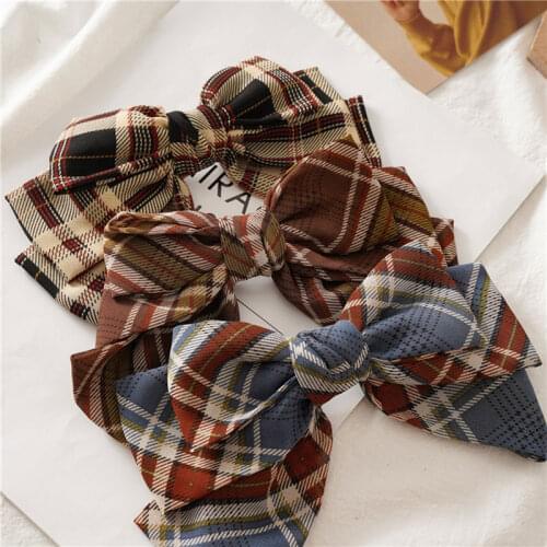 New Three-Layer Lattice Large Bow Hair Clip Female Korean Wild Fashion Hairpins Girls High Quality Hair Clip Hair Accessories