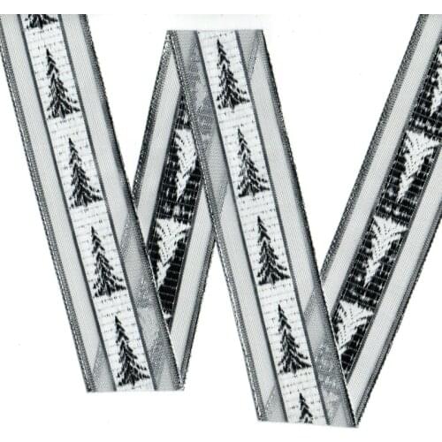 ZERZEEMOOY 40mm and 25mm 25 yards-rolls silver Christmas tree ribbon DIY lace