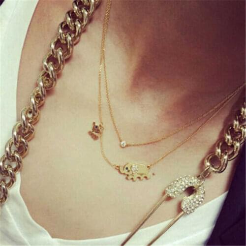 Cute Elephant Fashion Chain Jewelry Women Choker Gift Lady Necklace Gold ColorNew Pendant
