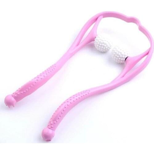 1pc Manual Cervical Vertebra U-shaped Massager Shoulder Massage Press Back Waist Acupoint Ball Massage