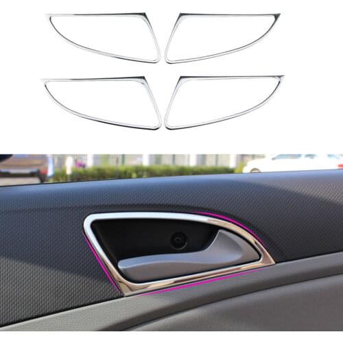 4 Pcs/set ABS Chrome Interior Doors Handle Decoration Trim Ring Stickers for Hyundai Verna Car Accessories Sticker