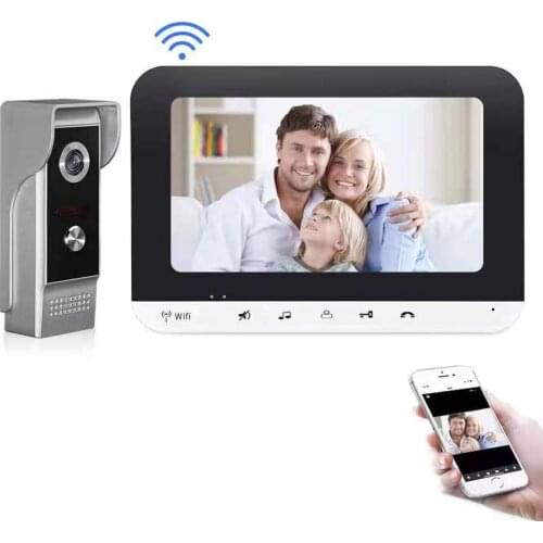 7 Inch LCD Monitor Wired WIFI Video Door Phone Wireless Intercom Doorbell APP Remote Control Visual Door Viewer