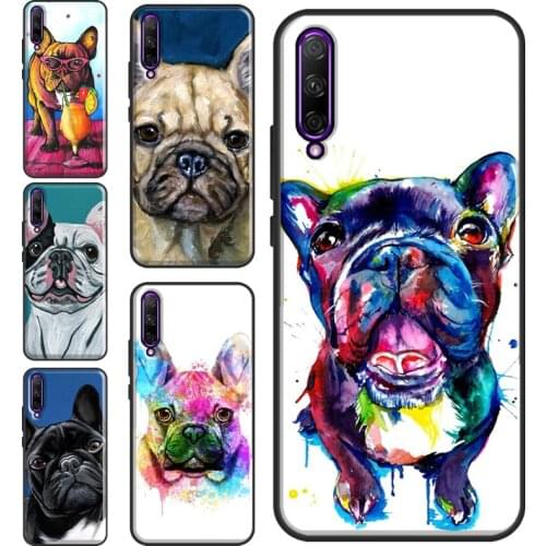 Watercolor French Bulldog Painting Phone Case For Huawei Y5P Y6P Y7A 2020 Y9S Y3 II Y5 Y6 Y7 Y9 2019 2018 2017 Nova 5T 3i 2i