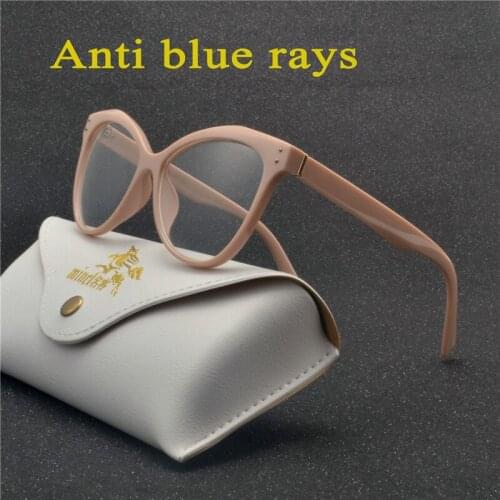 Anti Blue Myopia Glasses Frames Men Women Ultralight Blue Light Blocking Eyewear Female Reading Eyeglasses Prescription NX