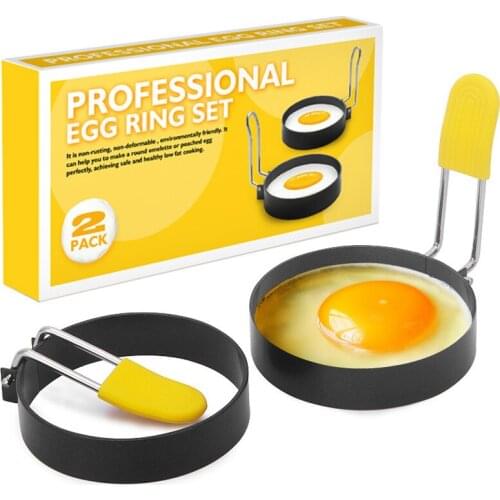 Large 3inch non-stick egg ring round horn ring mold suitable for British muffin pancake cooking pan-portable barbecue accessor