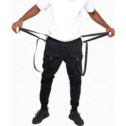 Black Hip Hop Cargo Pants Men Streetwear Joggers Fashion Sweatpants Casual Pockets Harem Trousers Summer Harajuku Pants