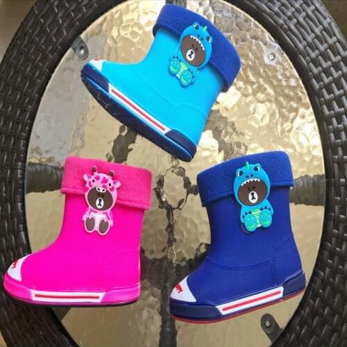 Childrens rain shoes Boys & Girls Winter Rain Boots Fashion Bear cute Childrens water shoes Students Candy Boots SH19094