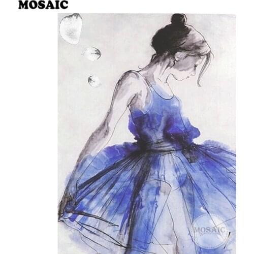 Diy 3d diamond painting cross stitch Dance girl rhinestones diamond embroidery mosaic needlework Home Decoration A80