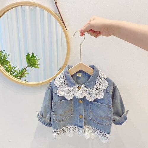 Girl Denim Jacket Spring Autumn Girls Fashion Clothes Lace Kids Outwear Jeans Jackets Child Denim Coats Kids Costume
