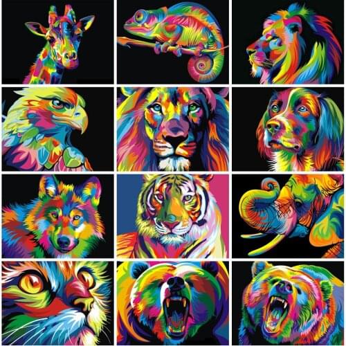 EverShine Diamond Mosaic Lion Cross Stitch Diamond Embroidery Cartoon Animals Rhinestones Art Bead Picture Kits Hobby Gift