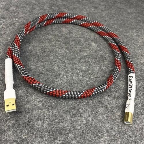 Hifi Crystal Copper Silver-plated USB Sound Card Cable DAC To USB Audio Digital Cables