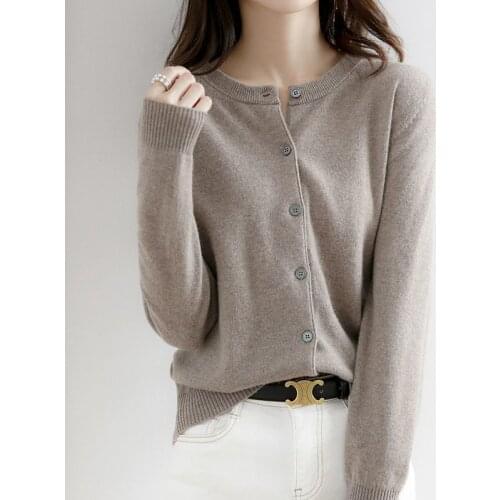 Spring Autumn Women Sweater Temperament Cardigan All-Match Sweater Loose Elegant Ladies Fashion Casual O-Neck Top TT0011
